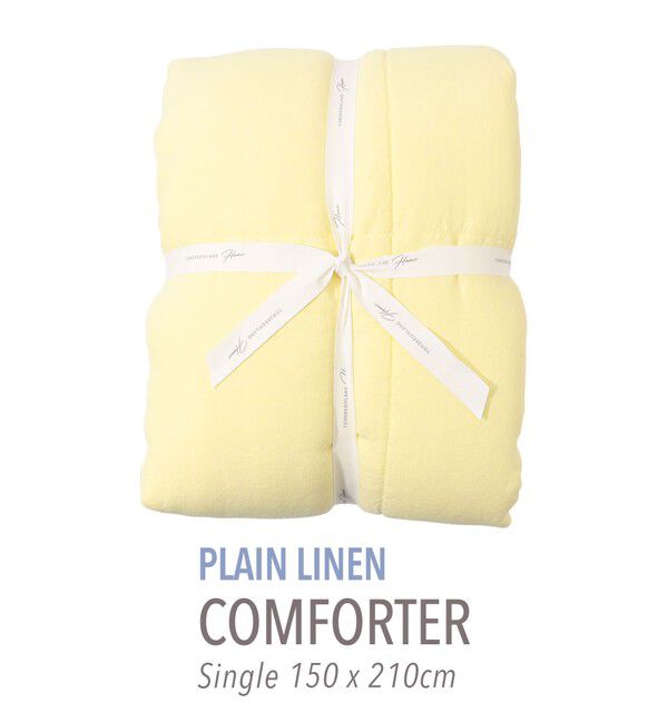 TOMORROWLAND HOME「プレーンリネン コンフォーターキルト（シングル）」|その他|23 イエロー