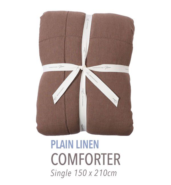 TOMORROWLAND HOME「プレーンリネン コンフォーターキルト（シングル）」|その他|49 ダークブラウン