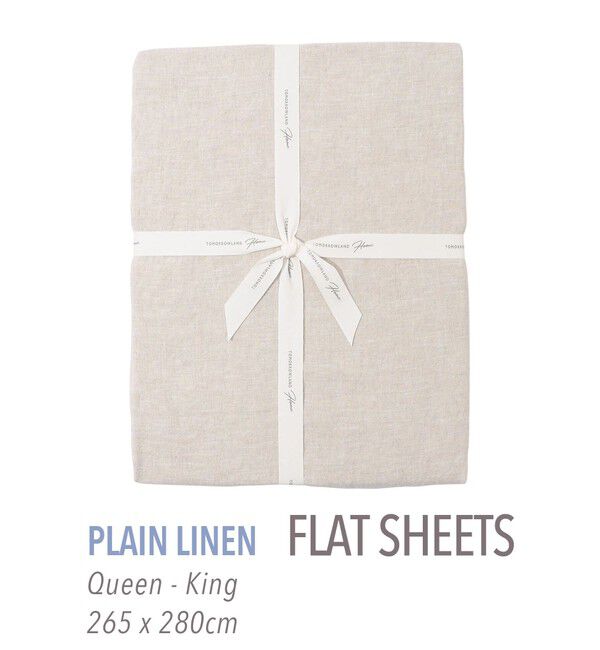 TOMORROWLAND HOME「プレーンリネン フラットシーツ（クイーン～キング）」|その他|43 ベージュ