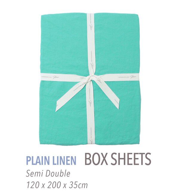 TOMORROWLAND HOME「プレーンリネン ボックスシーツ（セミダブル）」|その他|57 グリーン