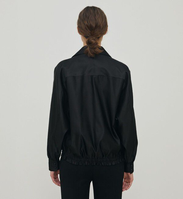 DES PRES「トリアセテートシルクサテン ジップアップブルゾン」|ブルゾン・スタジャン|