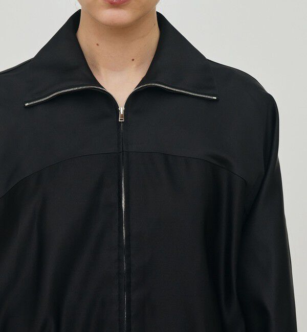 DES PRES「トリアセテートシルクサテン ジップアップブルゾン」|ブルゾン・スタジャン|