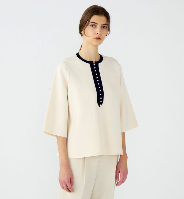 Ballsey「パールコンビ Aラインプルオーバー」|ニット・セーター|