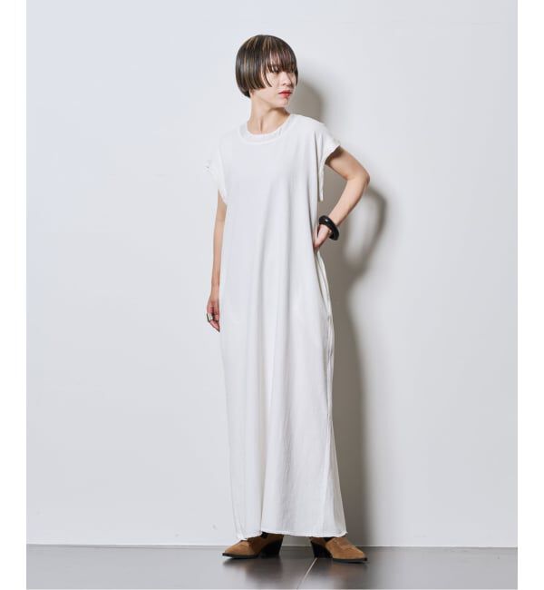  「SATIN PIPING CUT DRESS：ワンピース」|ワンピース|