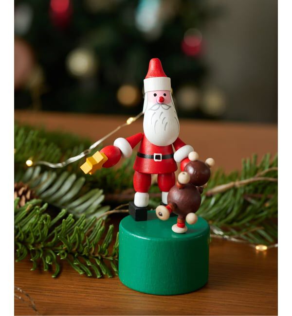 journal standard Furniture「【DETOA/デトア】Wooden Push Up Toy Santa&Teddy Bear　プッシュトイ」|その他|グリーン