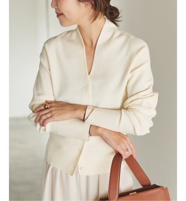 Plage「LE PETIT PULLE / ル プティ プレ 別注 TULIP COLLAR カーディガン」|カーディガン|ホワイト