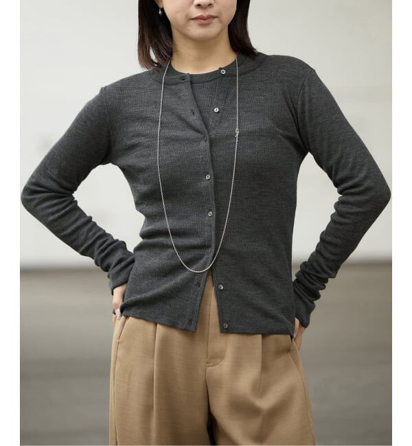 IENA LA BOUCLE「IENA LA BOUCLE ウールテレコカーディガン」|カーディガン|