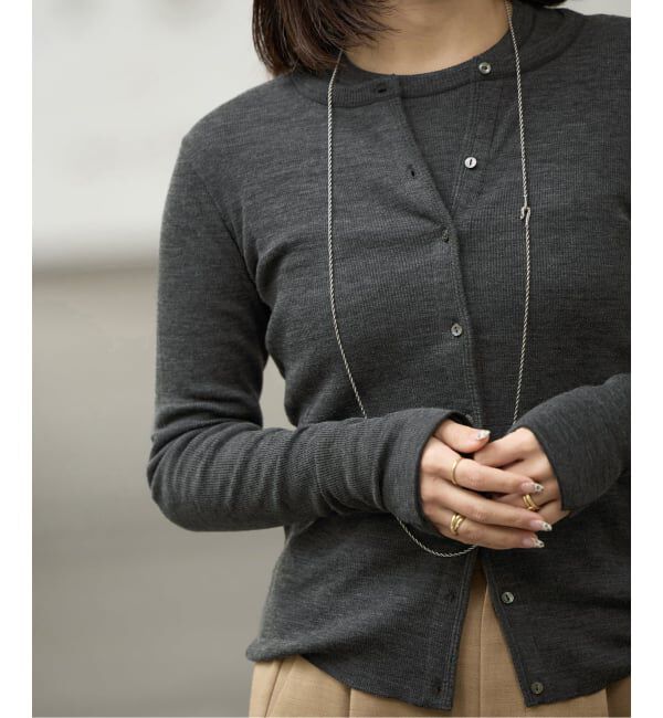 IENA LA BOUCLE「IENA LA BOUCLE ウールテレコカーディガン」|カーディガン|