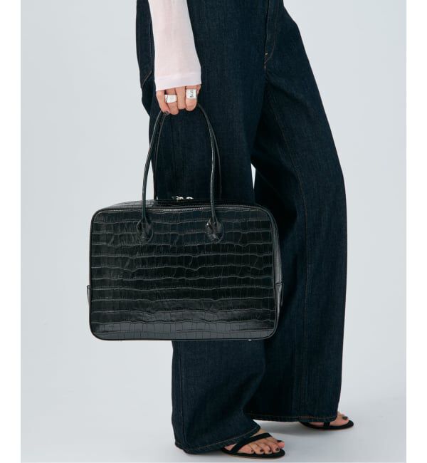VERMEIL par iena「MAISON CANAU メゾン カナウ ボックスボストンL別注クロコ型押し」|トートバッグ|