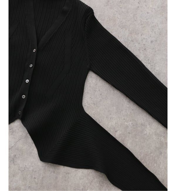 IENA LA BOUCLE「Venit/ヴェニット アセテートコットンリブニットカーディガン VEK-7607-A」|カーディガン|