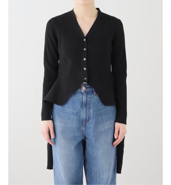 IENA LA BOUCLE「Venit/ヴェニット アセテートコットンリブニットカーディガン VEK-7607-A」|カーディガン|