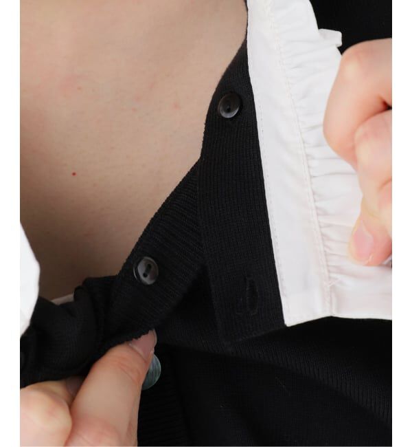 IENA「ウォッシャブル 2WAYフリルニットカーディガン」|カーディガン|