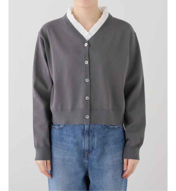 IENA「ウォッシャブル 2WAYフリルニットカーディガン」|カーディガン|