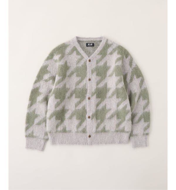 PULP「FAF (FAKE AS FLOWERS) / フェイク アズ フラワーズ HOUNDSTOOTH CARDIGAN」|カーディガン|カーキ