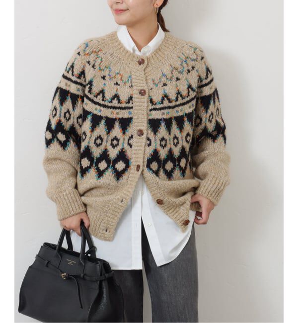 JOURNAL STANDARD「【GREEN BUTTER/グリーンバター】ALPACA NORDIC CARDIGAN」|カーディガン|