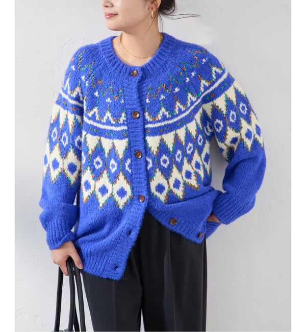 JOURNAL STANDARD「【GREEN BUTTER/グリーンバター】ALPACA NORDIC CARDIGAN」|カーディガン|