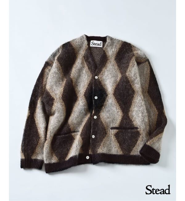 J.S.Homestead「Stead / モヘア ミックス スクエア カーディガン」|カーディガン|ブラウン