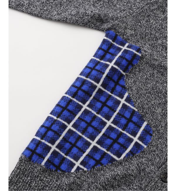 JOURNAL STANDARD「NOMARHYTHM TEXTILE (ノーマリズム テキスタイル) Argyle & Check Mix Cardigan」|カーディガン|