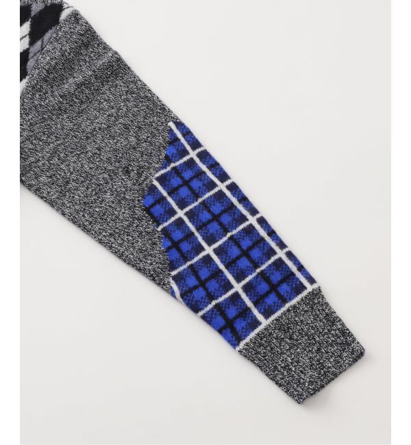 JOURNAL STANDARD「NOMARHYTHM TEXTILE (ノーマリズム テキスタイル) Argyle & Check Mix Cardigan」|カーディガン|