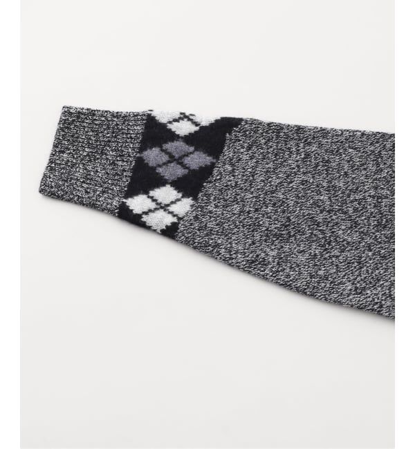 JOURNAL STANDARD「NOMARHYTHM TEXTILE (ノーマリズム テキスタイル) Argyle & Check Mix Cardigan」|カーディガン|
