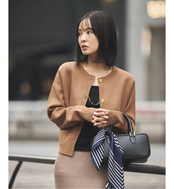 NOBLE「ダブル編みショートカーデ」|カーディガン|