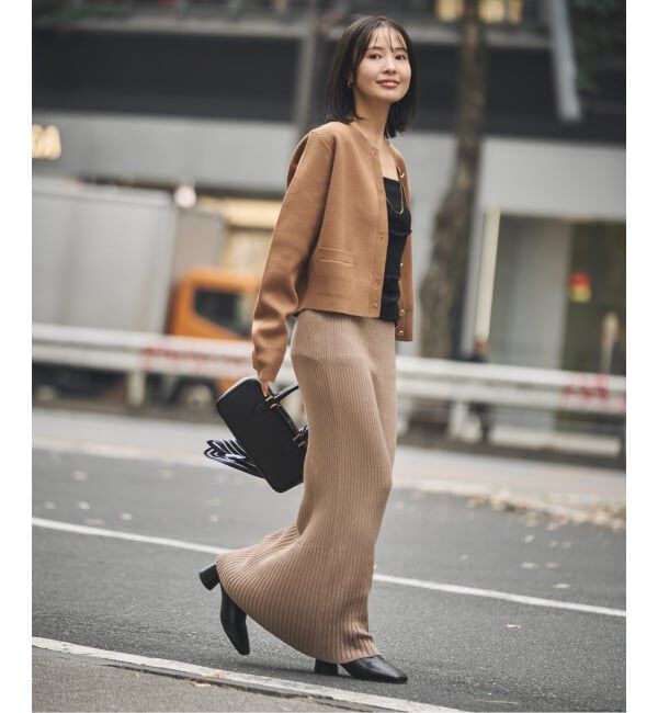 NOBLE「ダブル編みショートカーデ」|カーディガン|