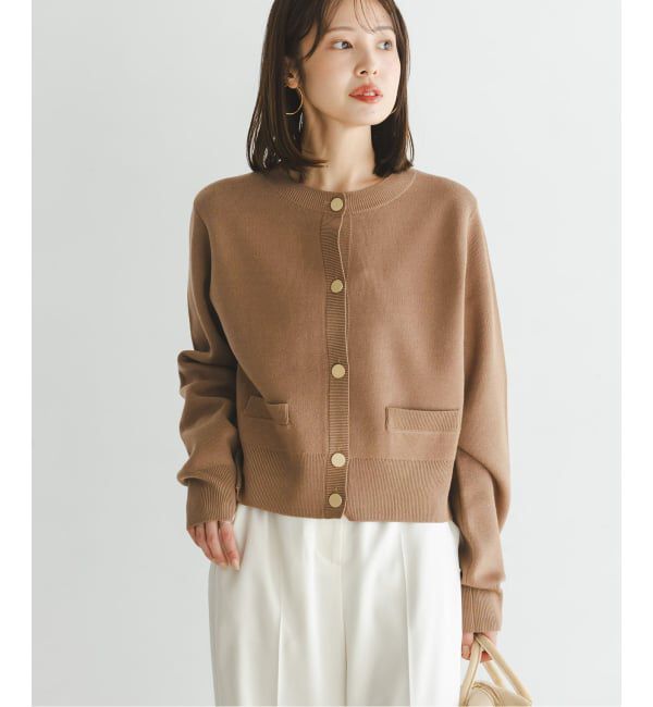 NOBLE「ダブル編みショートカーデ」|カーディガン|