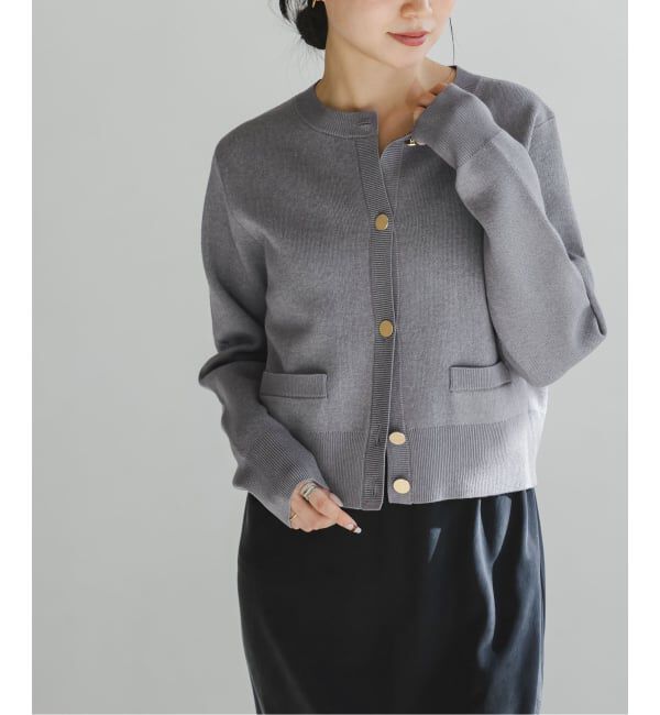 NOBLE「ダブル編みショートカーデ」|カーディガン|
