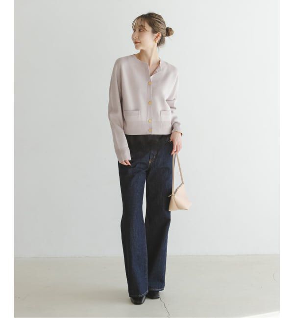 NOBLE「ダブル編みショートカーデ」|カーディガン|