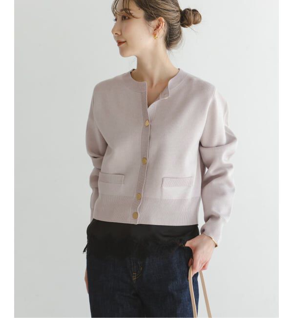 NOBLE「ダブル編みショートカーデ」|カーディガン|