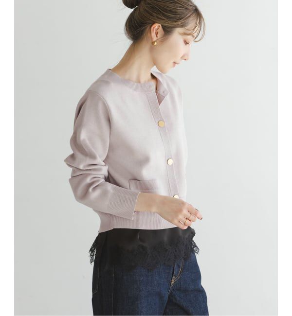 NOBLE「ダブル編みショートカーデ」|カーディガン|