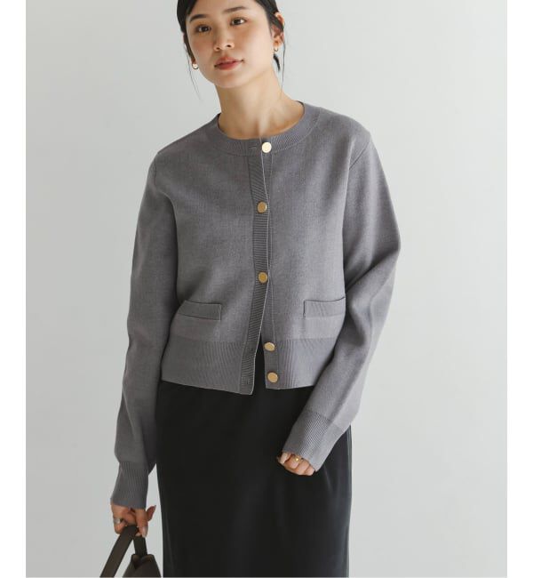 NOBLE「ダブル編みショートカーデ」|カーディガン|
