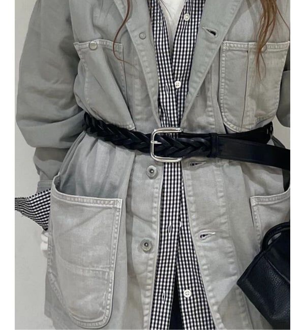 FRAMeWORK「TORY LEATHER/トリーレザー 11/4BRAIDED ベルト」|ベルト|ブラック