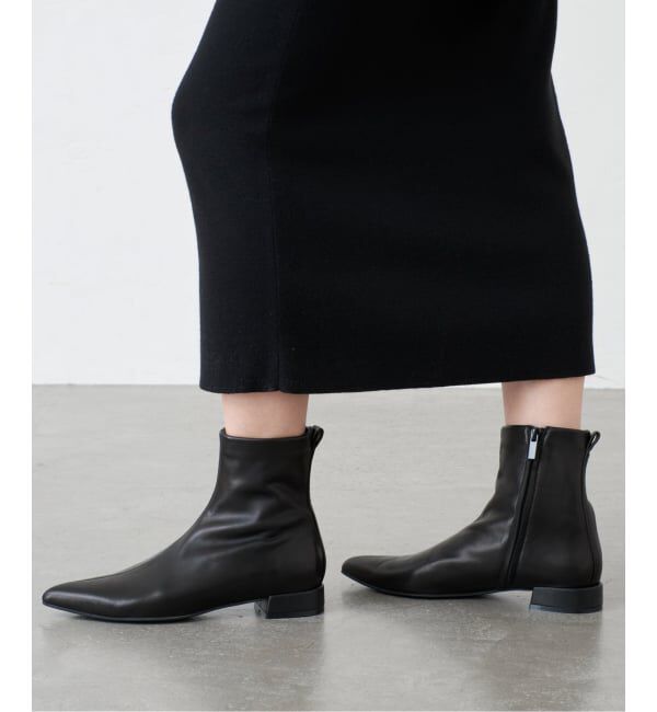 GRISE「GRISEレザーポインテッドソフトフィットショートブーツ」|ショートブーツ|