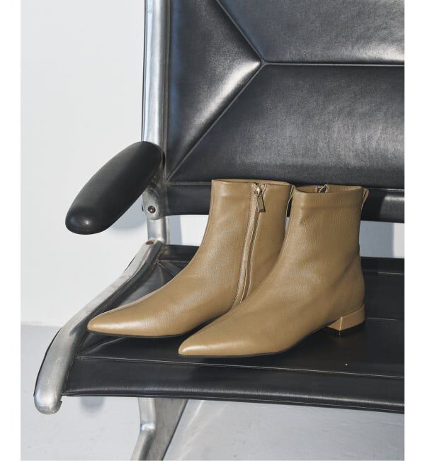GRISE「GRISEレザーポインテッドソフトフィットショートブーツ」|ショートブーツ|ブラウン C
