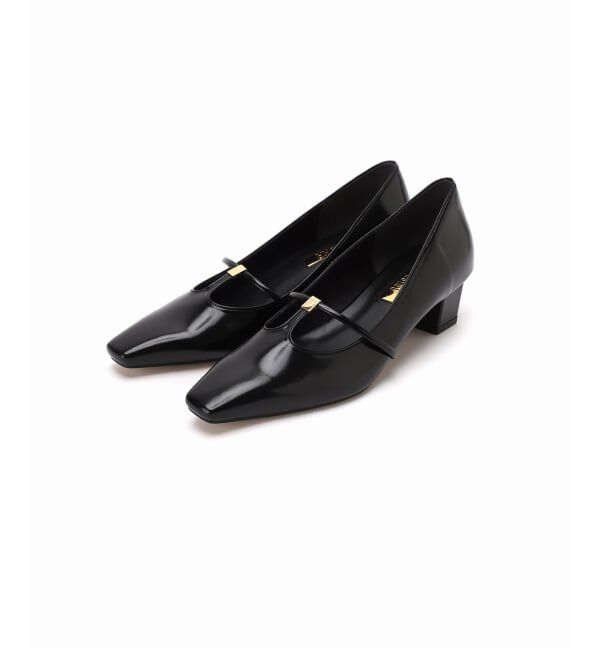 GRISE「GRISE4cmナロースクエアメタルTストラップパンプス」|パンプス|