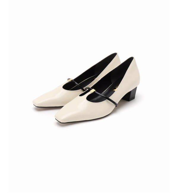 GRISE「GRISE4cmナロースクエアメタルTストラップパンプス」|パンプス|