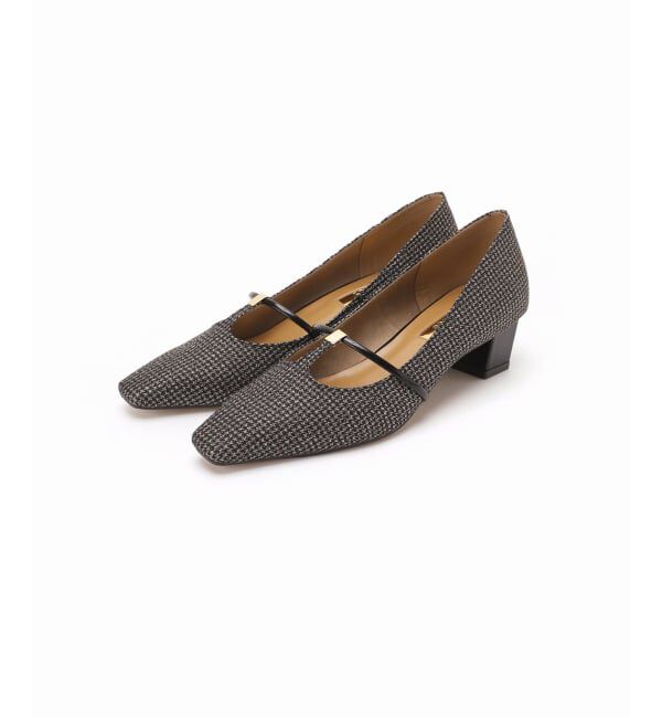 GRISE「GRISE4cmナロースクエアメタルTストラップパンプス」|パンプス|