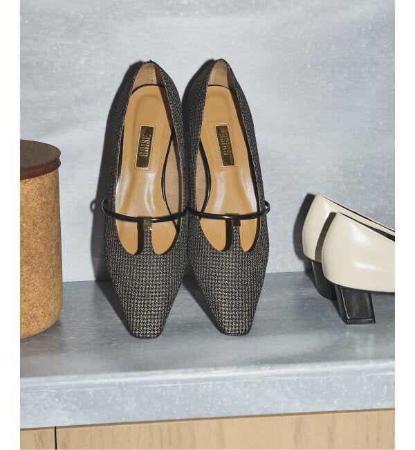 GRISE「GRISE4cmナロースクエアメタルTストラップパンプス」|パンプス|ゴールド