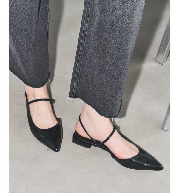 GRISE「《追加》GRISEポインテッドストラップスリングバック」|その他|ブラック A