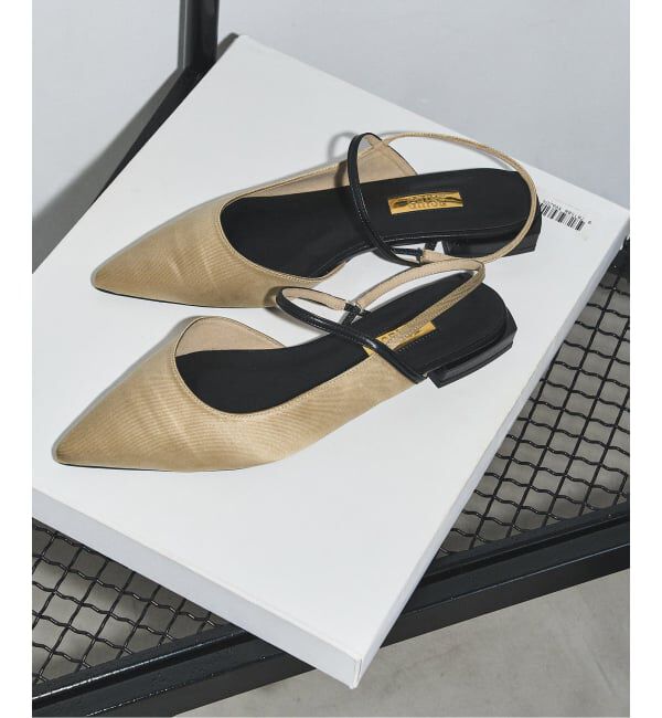 GRISE「《追加》GRISEポインテッドストラップスリングバック」|その他|ベージュ