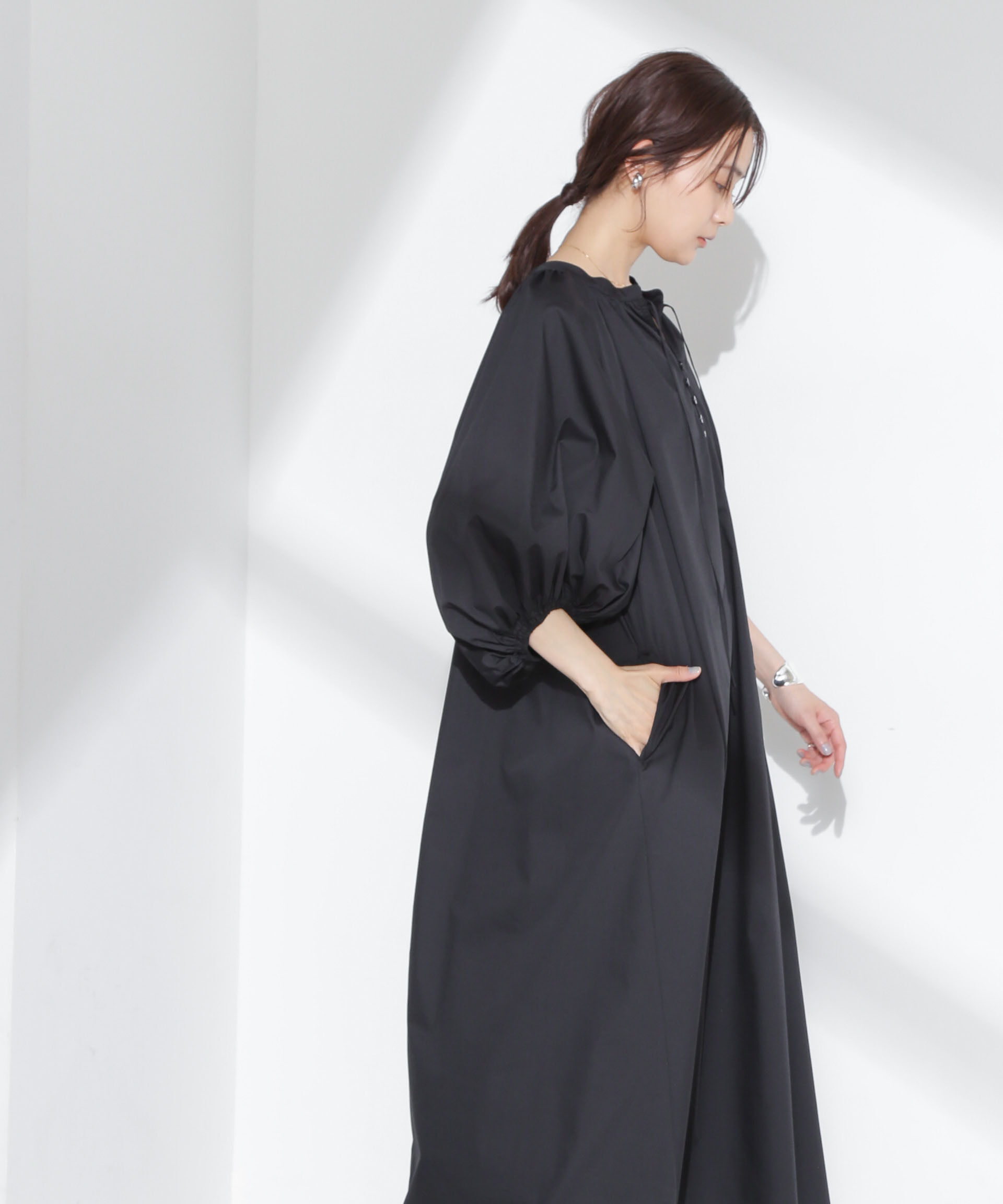 nano･universe「ボリュームギャザーフレアワンピース」|ワンピース|