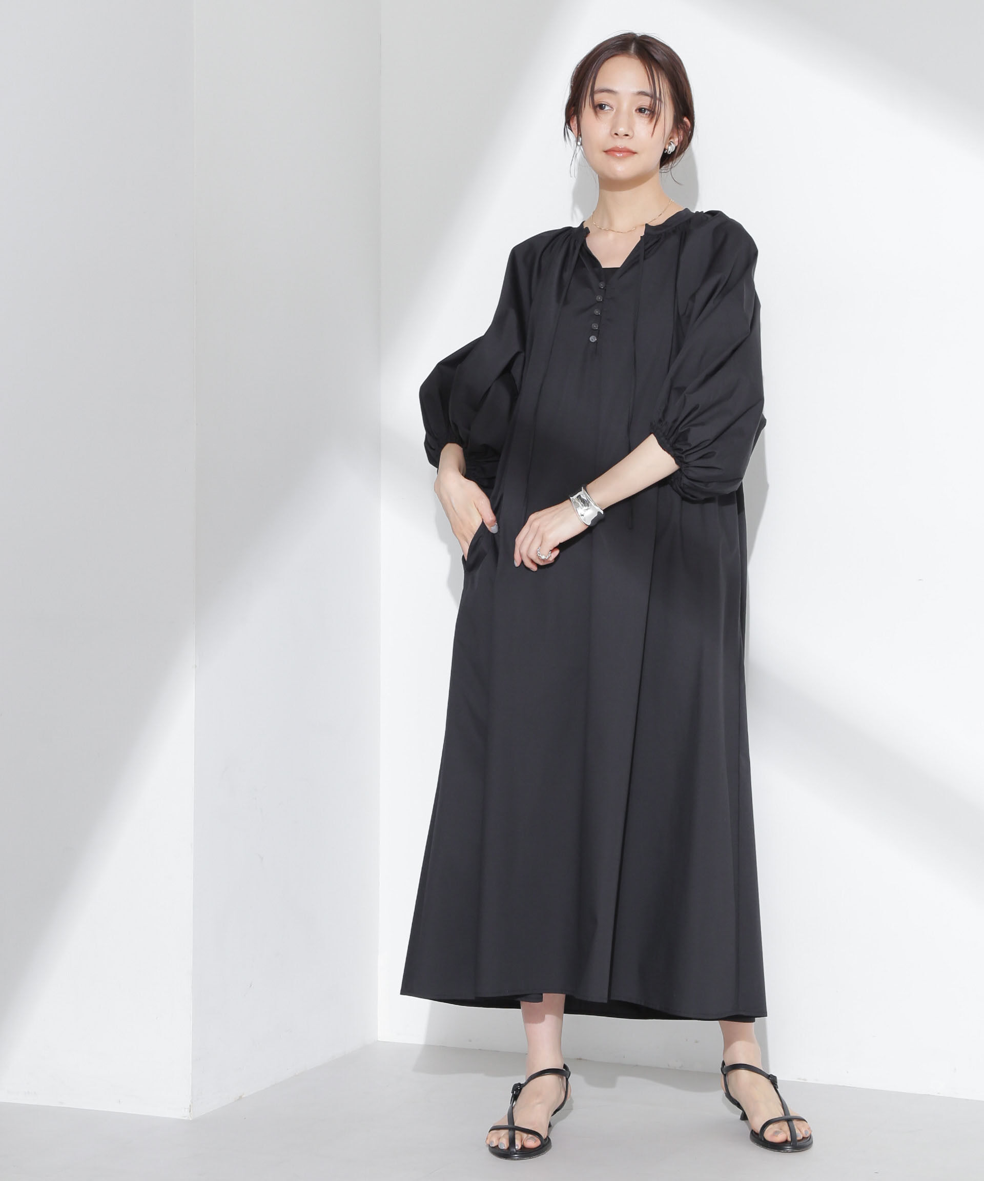 nano･universe「ボリュームギャザーフレアワンピース」|ワンピース|