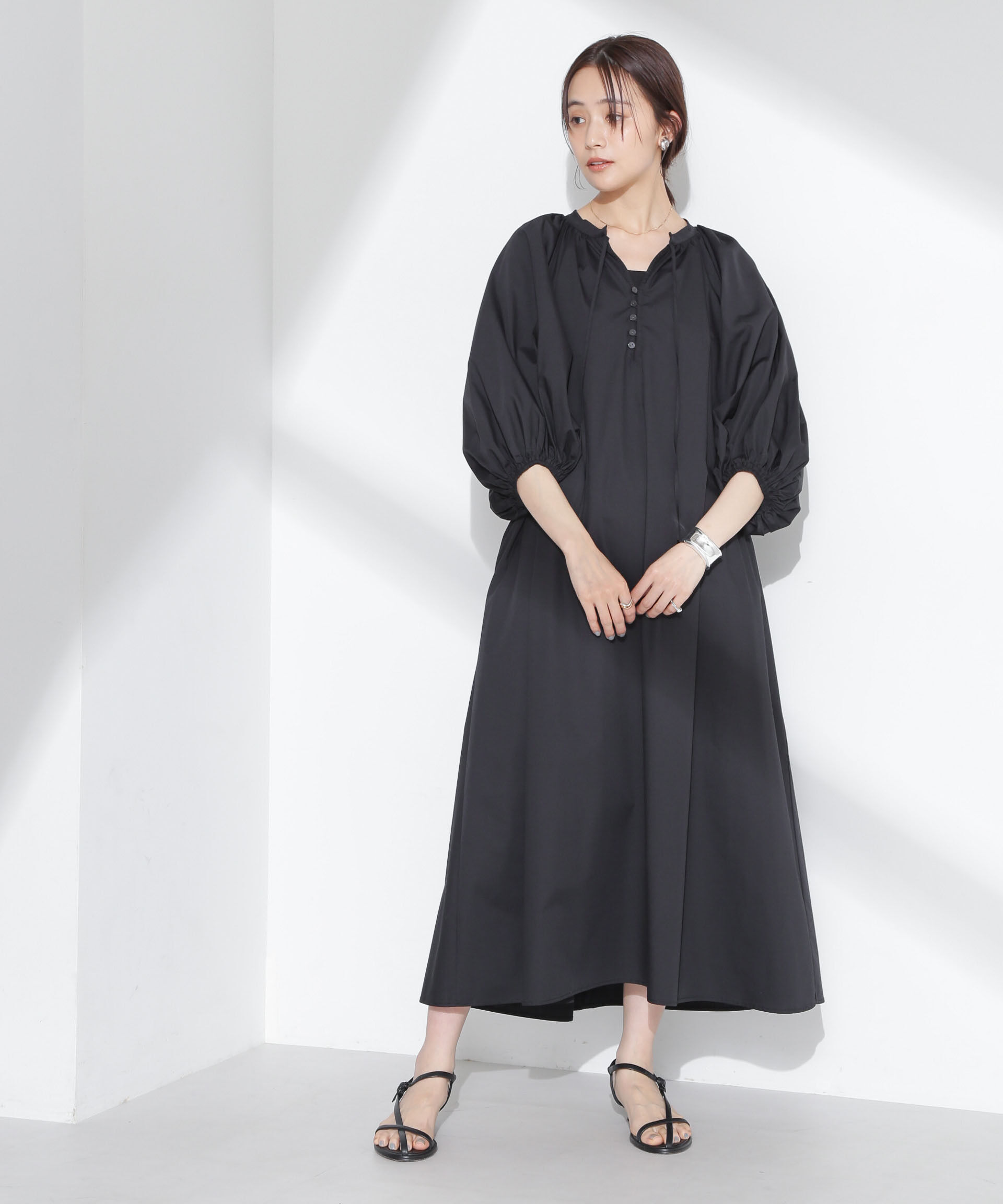 nano･universe「ボリュームギャザーフレアワンピース」|ワンピース|