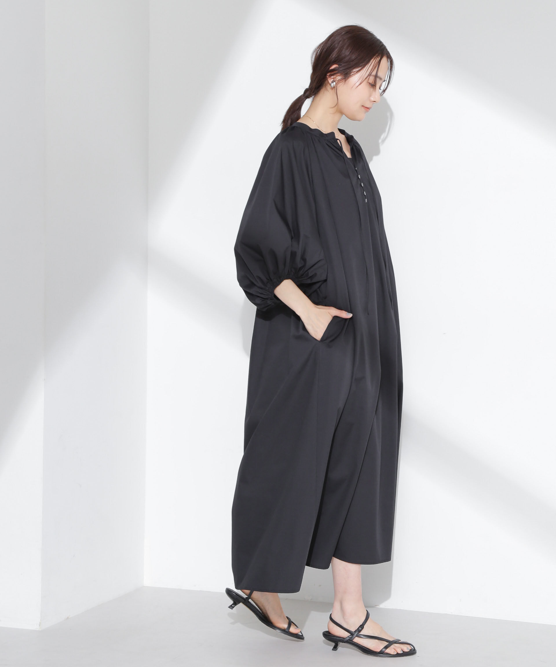 nano･universe「ボリュームギャザーフレアワンピース」|ワンピース|