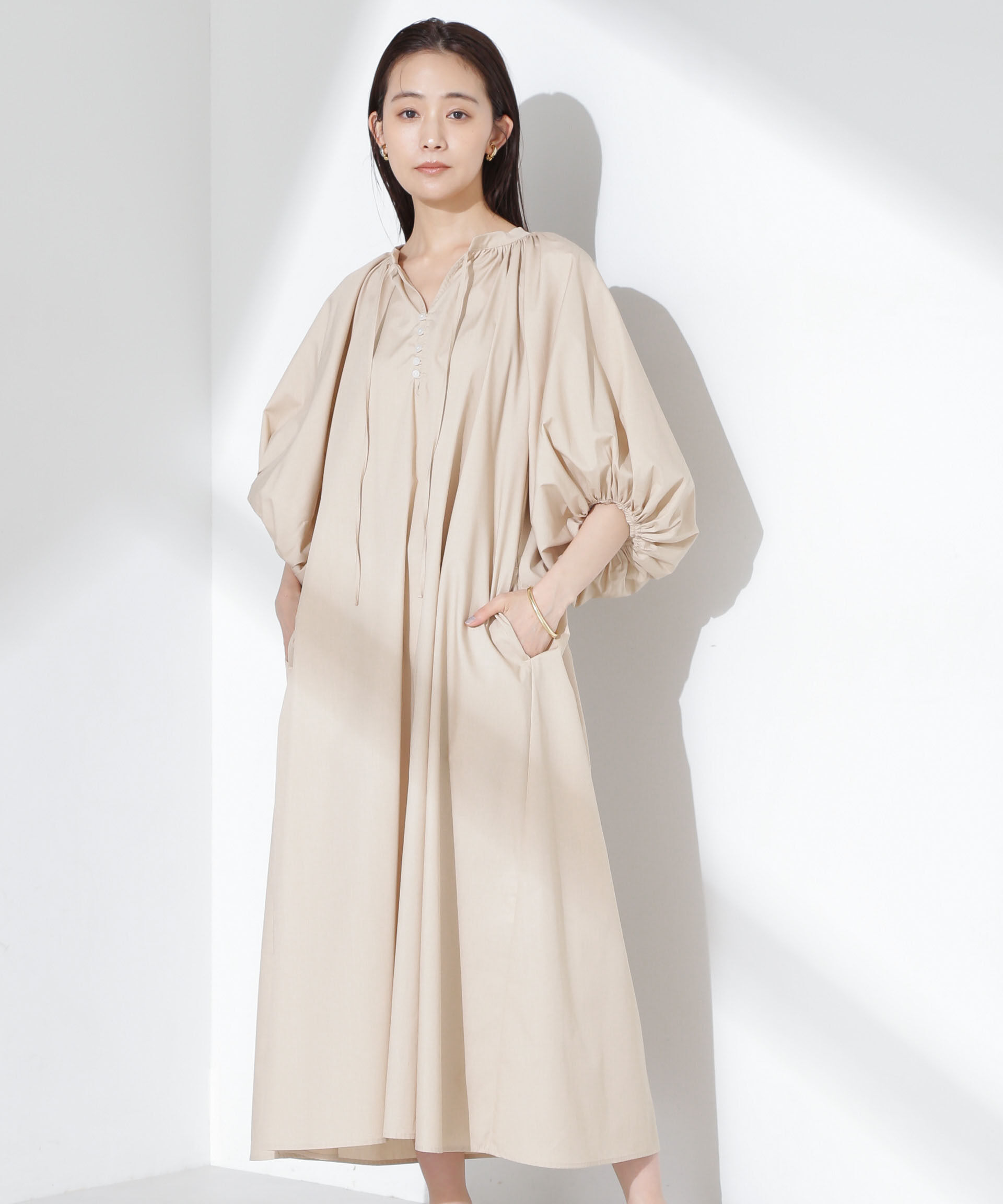 nano･universe「ボリュームギャザーフレアワンピース」|ワンピース|