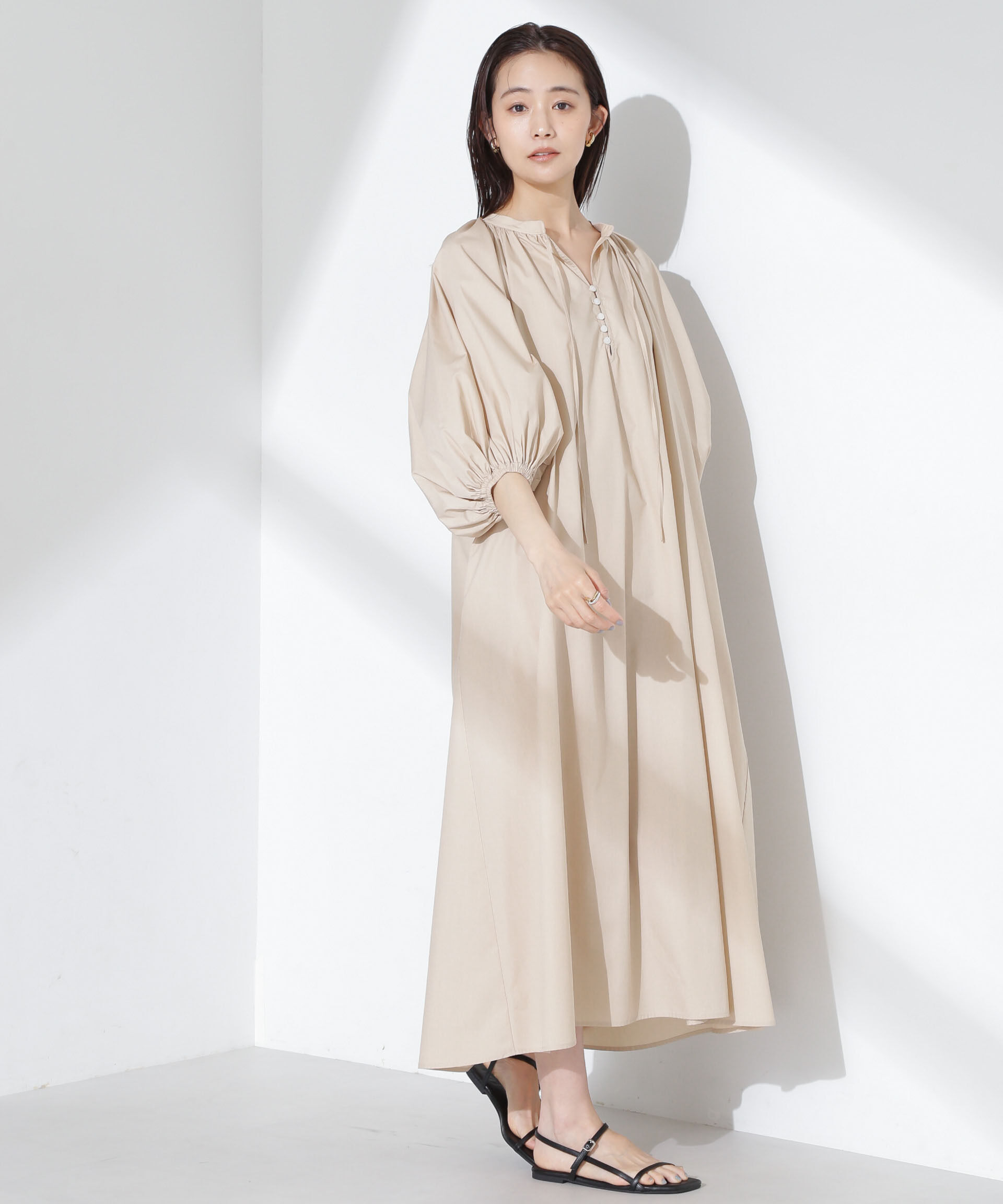 nano･universe「ボリュームギャザーフレアワンピース」|ワンピース|