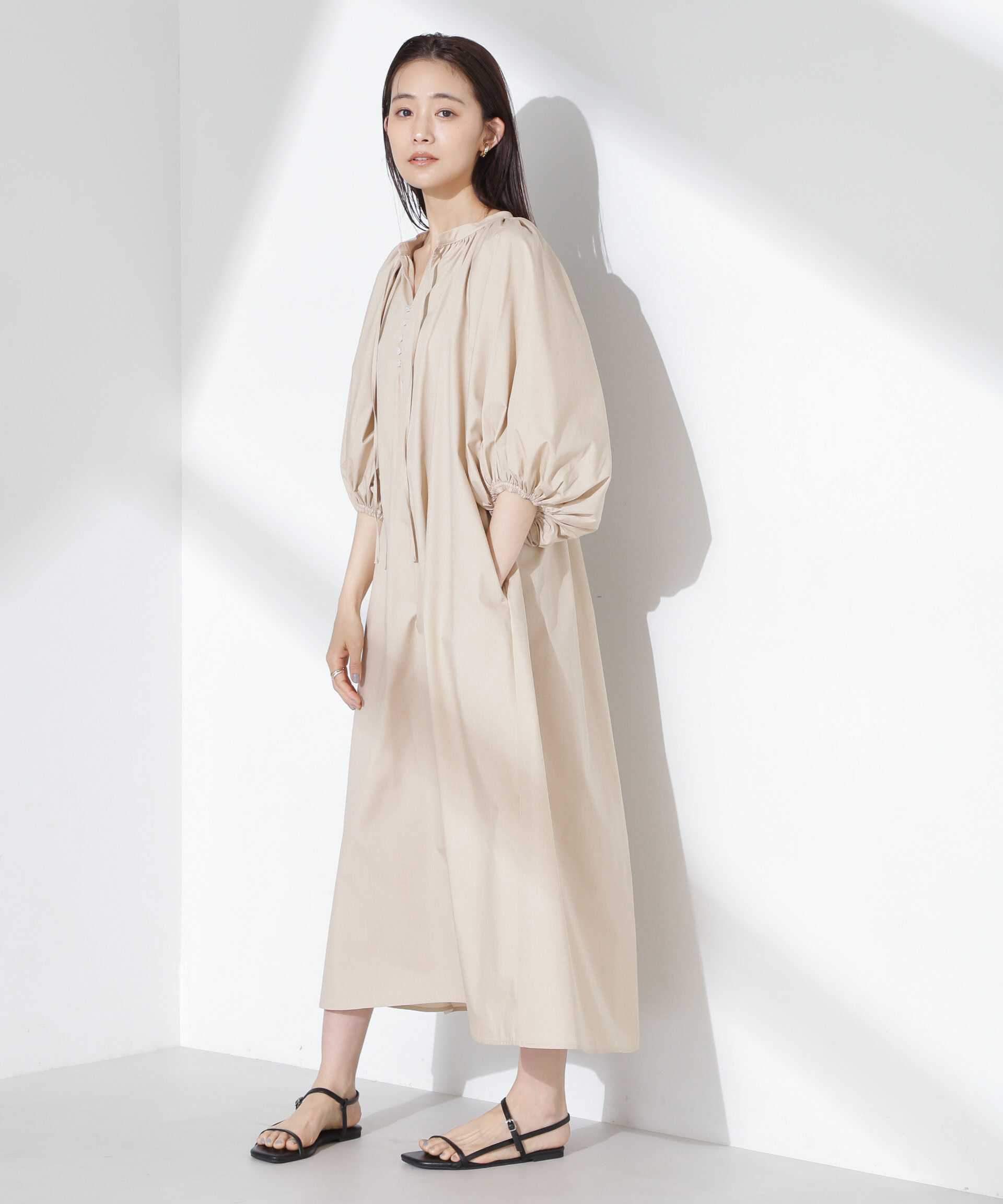 nano･universe「ボリュームギャザーフレアワンピース」|ワンピース|