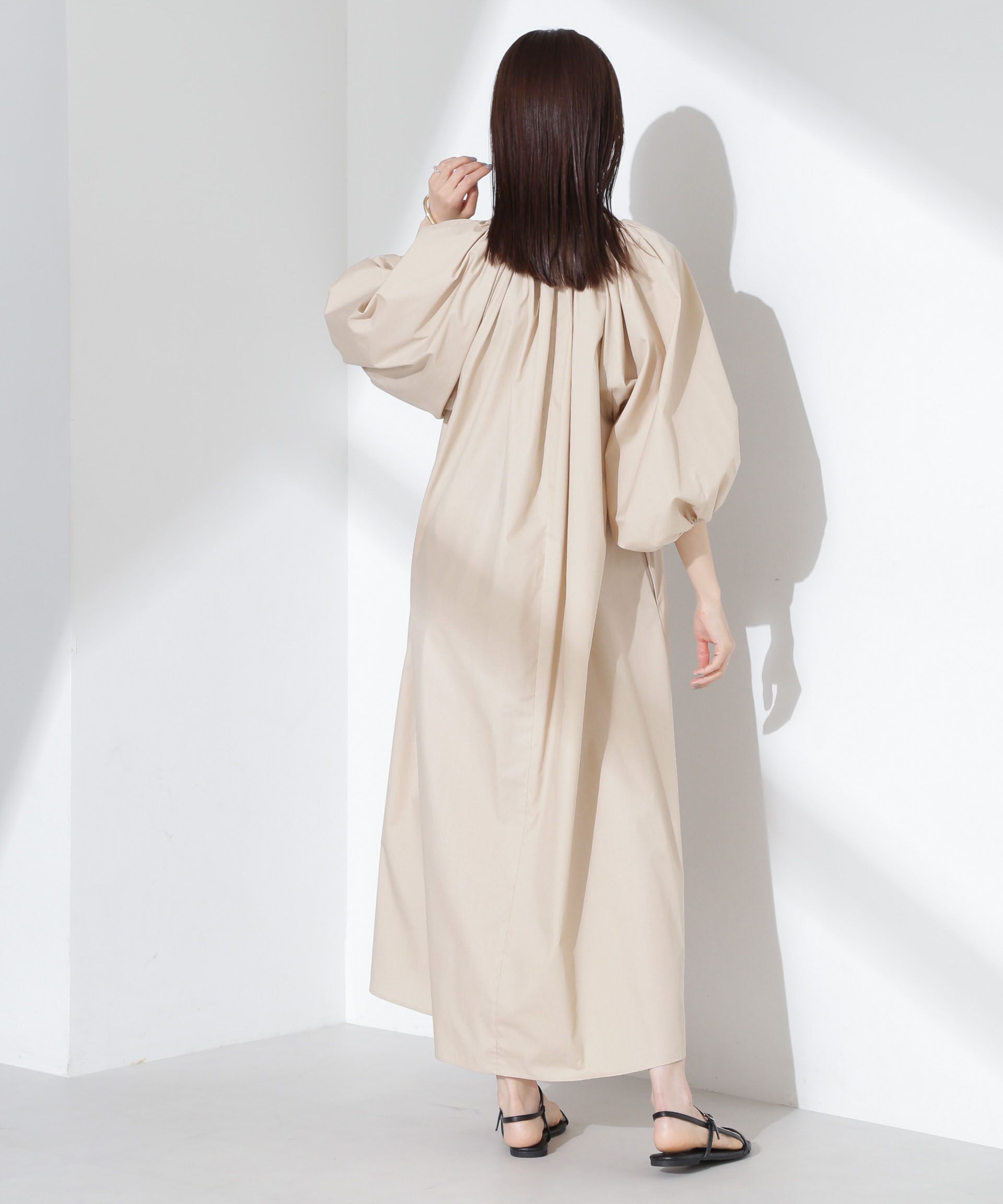 nano･universe「ボリュームギャザーフレアワンピース」|ワンピース|