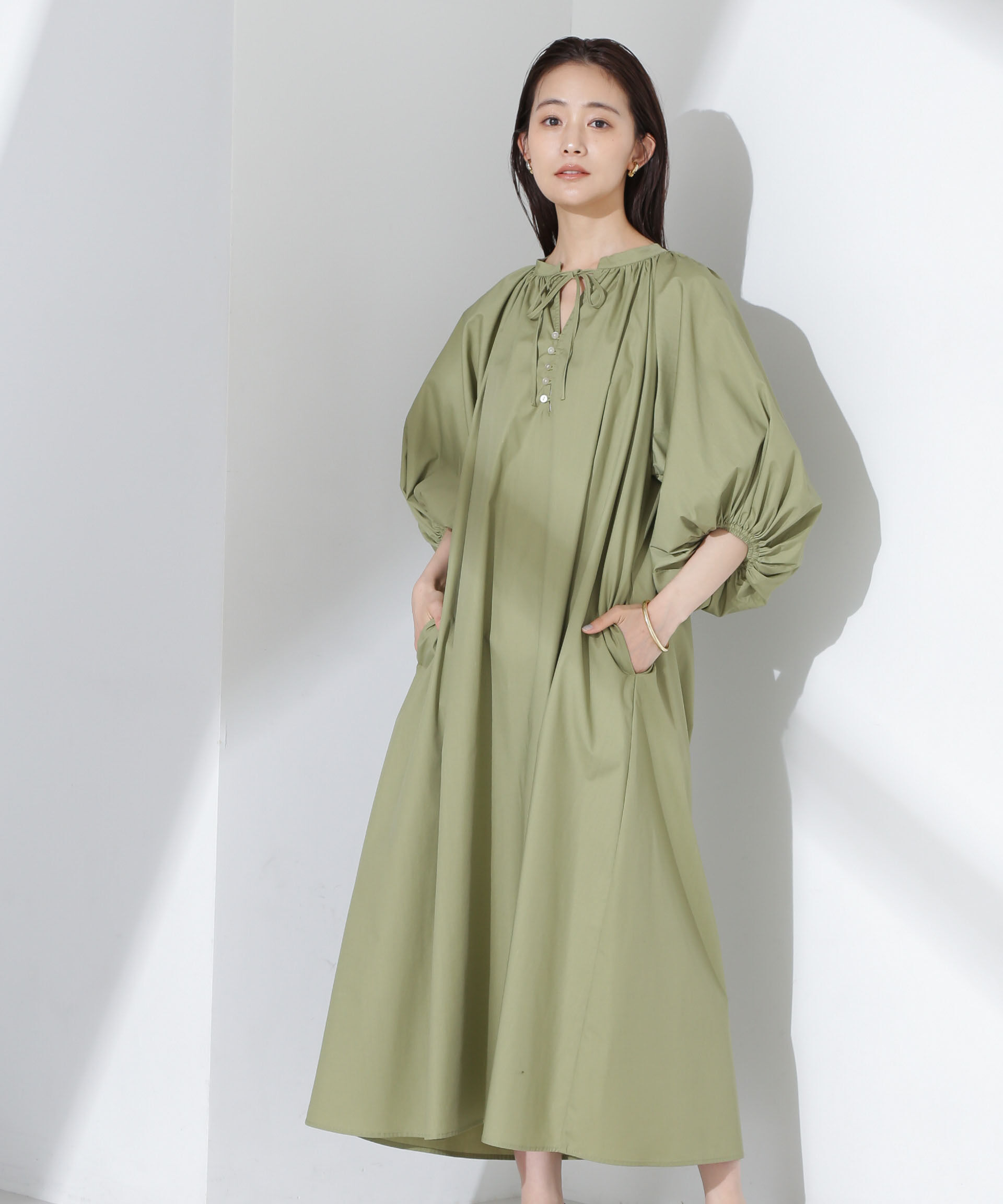 nano･universe「ボリュームギャザーフレアワンピース」|ワンピース|